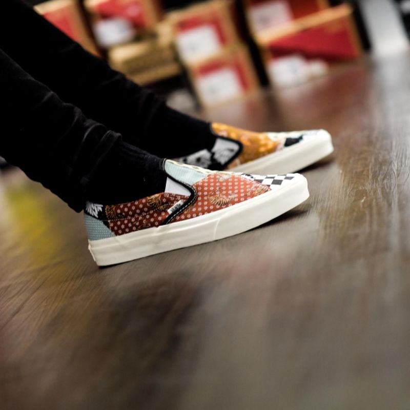 vans slip on tiger patchwork original