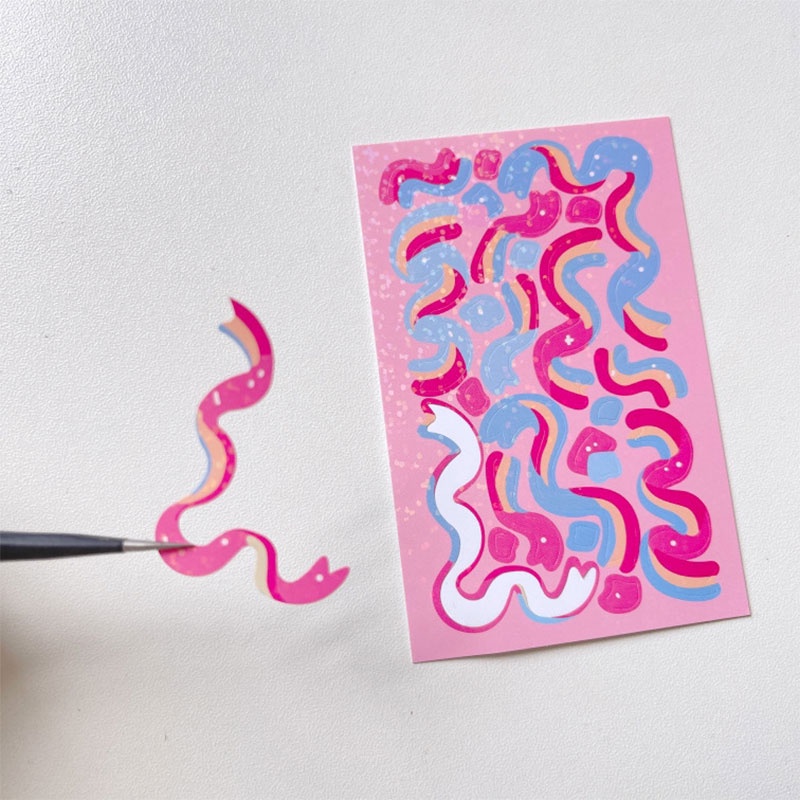 Stiker Pita Mengkilap / Stiker Dekorasi Buku Harian DIY AM2