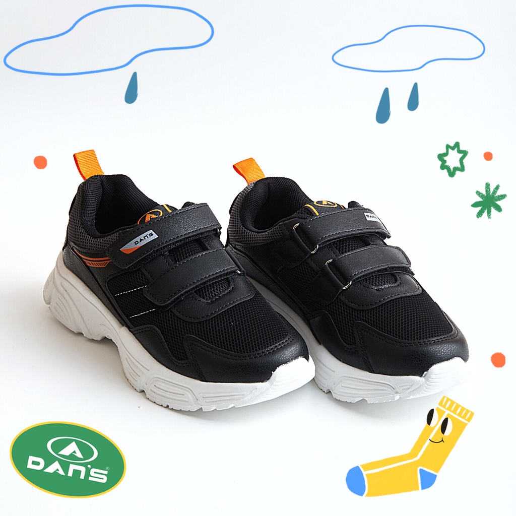 Dans Taven Sepatu Sneakers Anak Laki-Laki - Black Orange