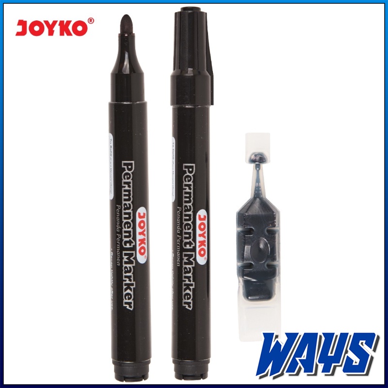 [Z185] Spidol Joyko Permanent Marker PM-34RF + Bonus Refill Tinta