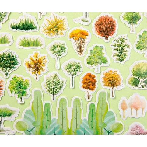 Label Stickers - Japanese Forest Plant (46pcs)