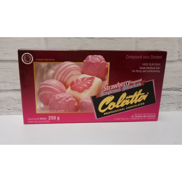 

COLATTA Compound Chocolate Strawberry Flavoured / cokelat 250gram