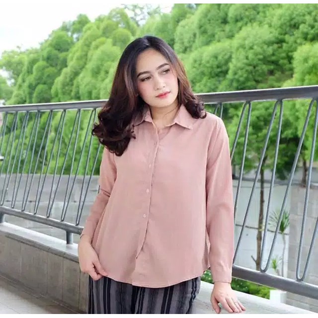 PROMO !!! BASIC TOP / KEMEJA WANITA BASIC SHIRT TOP POLOS_ Pretty Woman Basic-2