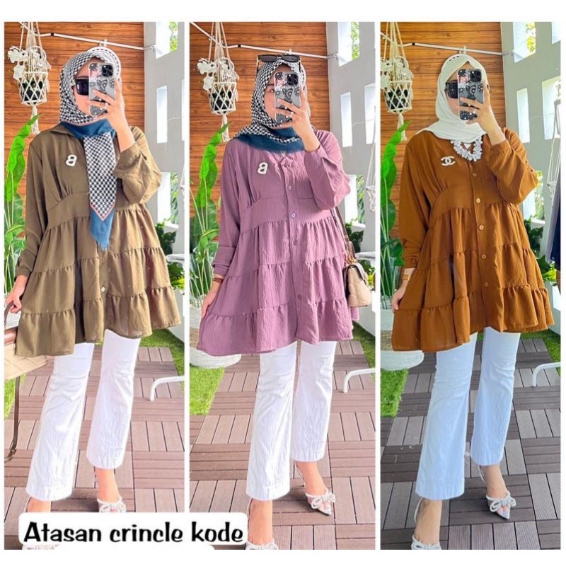 Atasan Crinkle Terbaru / Midi Dress Rubiah Terbaru / Midi Dress Crinkle Terbaru / Midi Dress Jumbo T