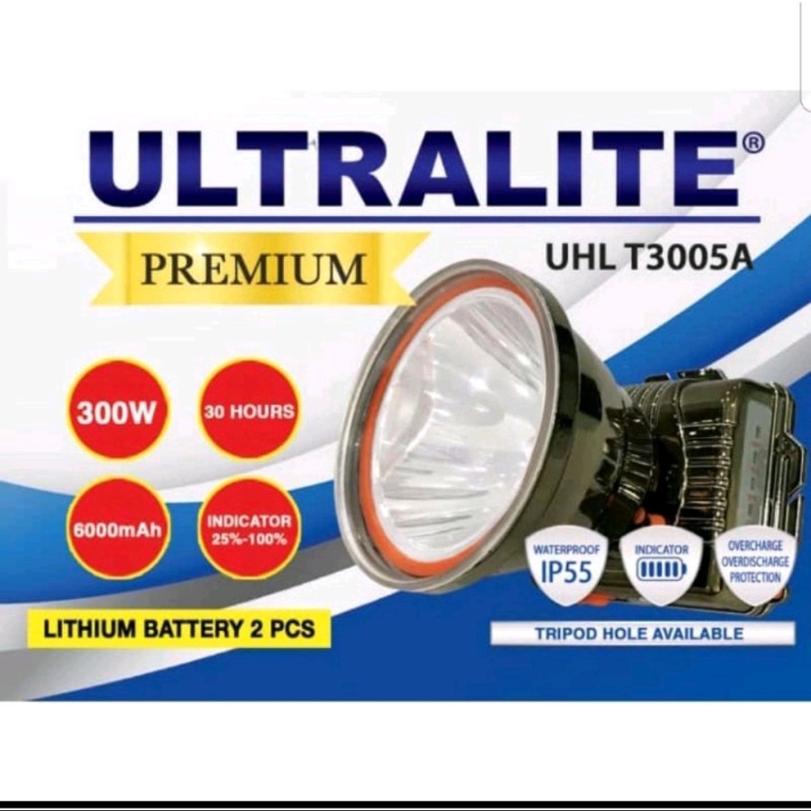 COD SENTER KEPALA WATERPROOF 300 WATT  ULTRALITE UHL-T3005A CAHAYA PUTIH 300 WATT SUPER TERANG