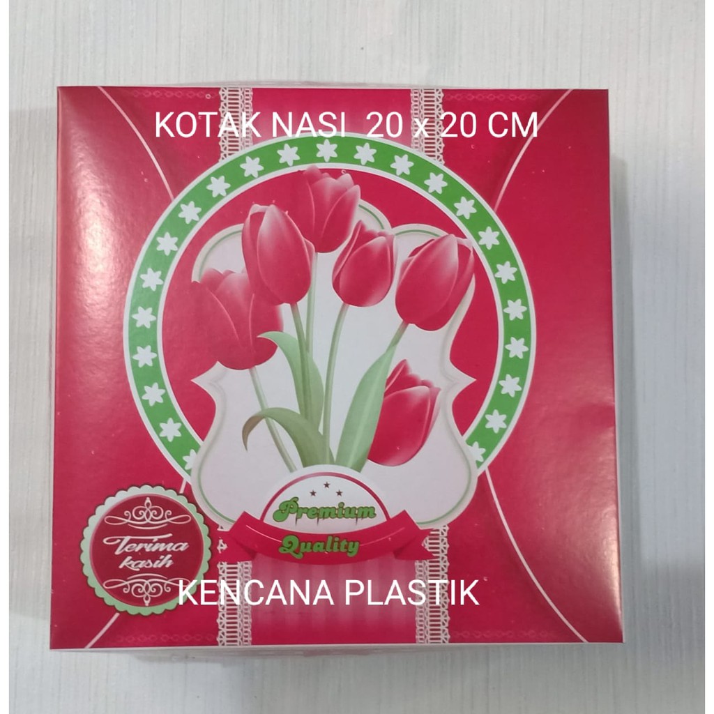 Dus Nasi Kotak Motif Ukuran 20x20 l Box Nasi l Kotak Nasi Kertas Box