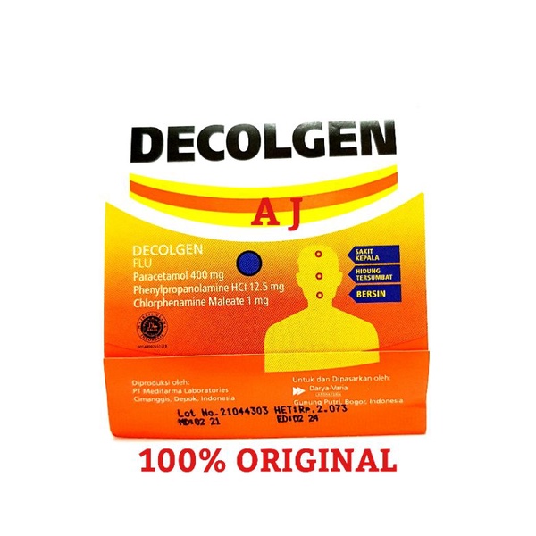 Decolgen Strip 4 Tablet - Obat Sakit Kepala, Hidung Tersumbat, Bersin