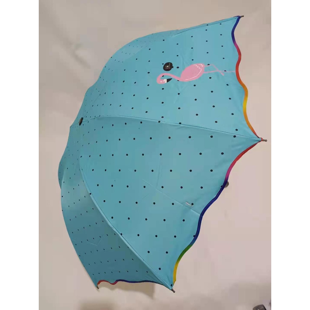 Payung Lipat 3 Motif FLAMIGO POLKADOT Kuat Kokoh Trendy Anti Angin Nagoya