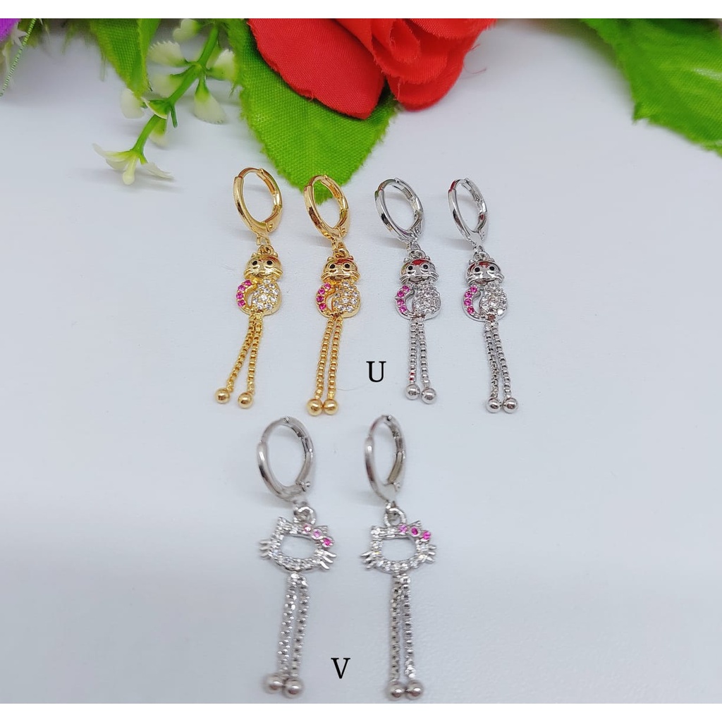 Anting xuping permata panjang U.V