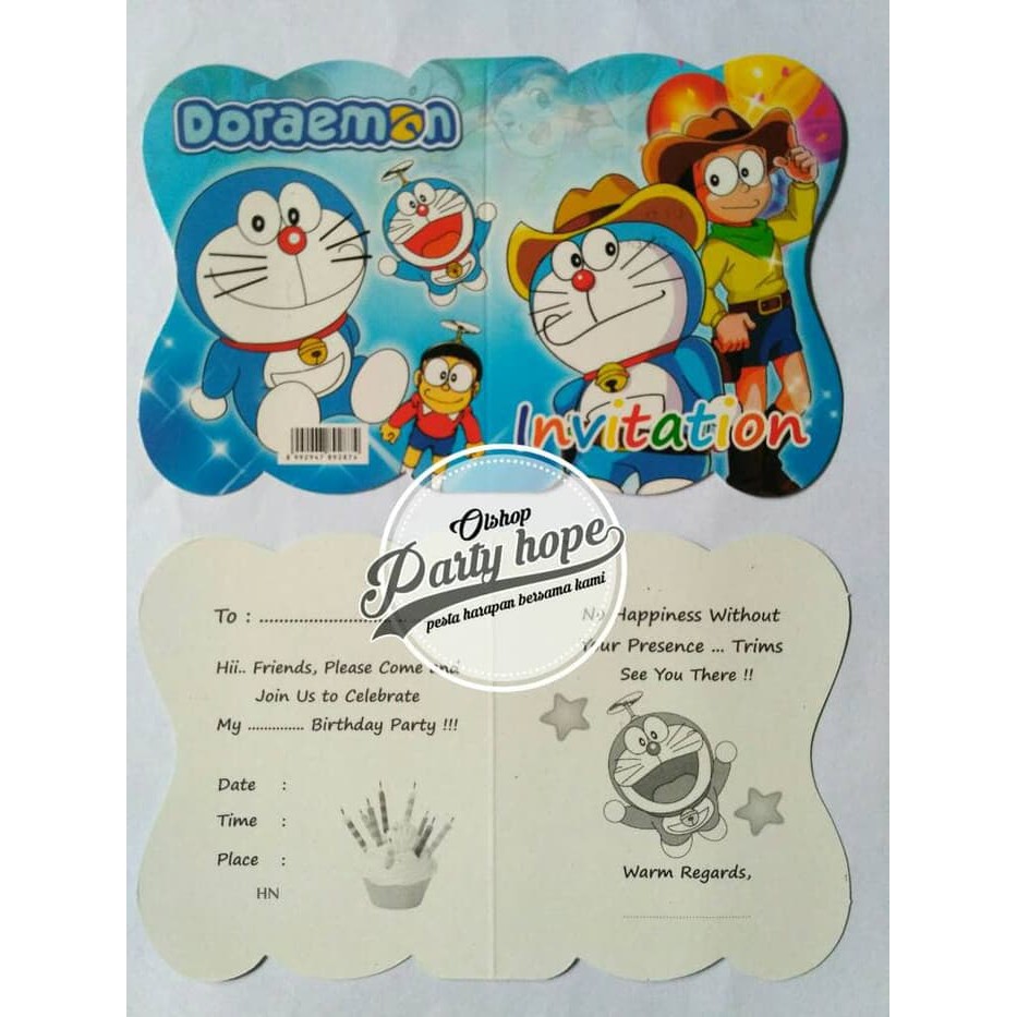 Undangan Ultah Anak Doraemon - kartu ucapan terbaru