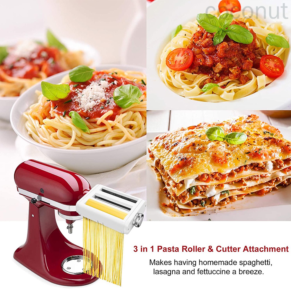 Pasta Maker Attachment 3-in-1 Kitchen Pasta Roller Replacement for KitchenAid Stand Mixer coconut.id