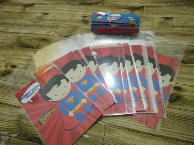 Plastik Snack / Plastik Snack Ulang Tahun Custom Karakter Superman Kids