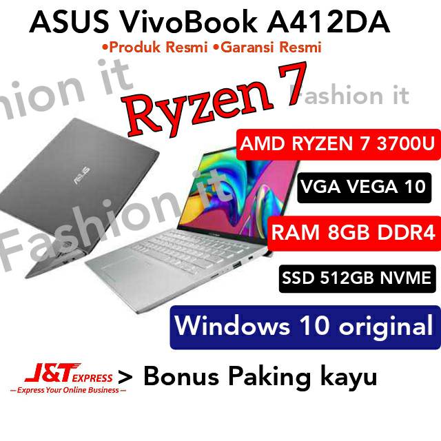 Laptop Asus A412DA AMD ryzen 7  3700U-8GB-SSD 512GB-VGA VEGA 10-14"Fhd