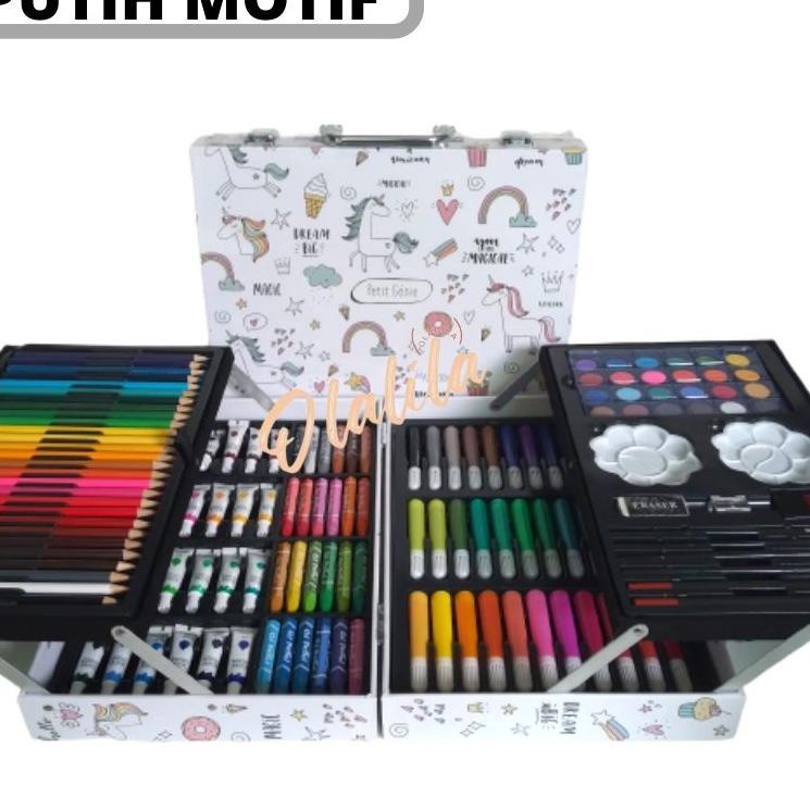 

[PRODUK CPVKT] Crayon Set Koper Premium Lengkap Komplit Besar Mewah 145 pcs New Model crayon souvenir hadiah ulang tahun lebaran BJC