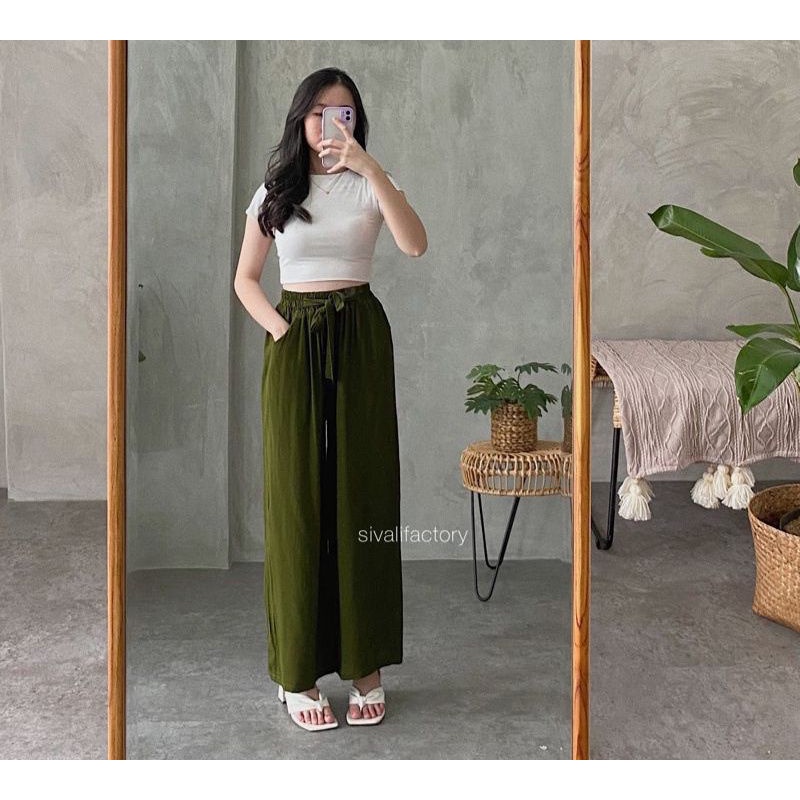 celana kulot rayon wanita Cullote pants kulot rayon premium panjang kulot highest rayon Cullote loose pants celana panjang wanita kulot rayon premium