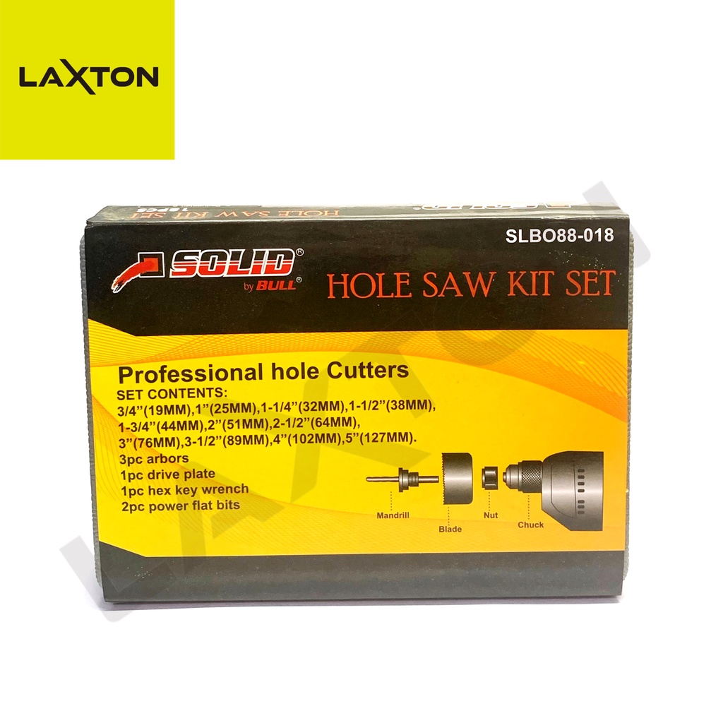 Solid Hole SAW Kit Peluang Kayu Pipa PVC 18 pcs per set SLBO88-018