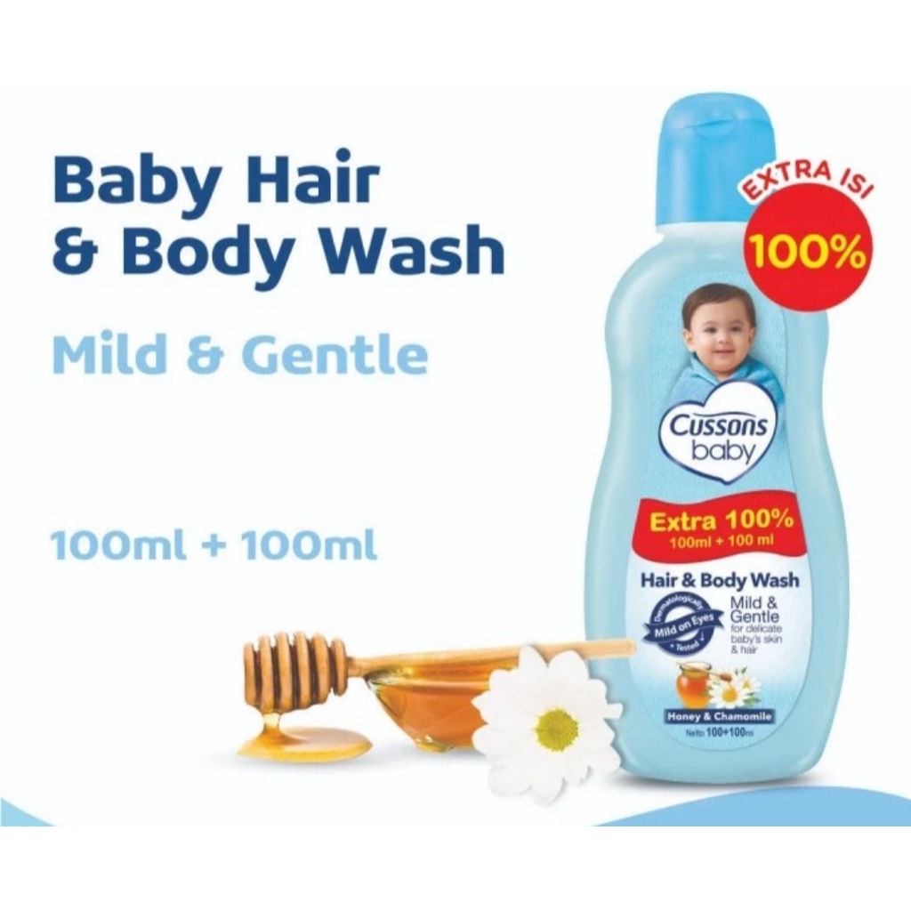 Cussons Baby Hair &amp; Body Wash Mild &amp; Gentle - Sabun Bayi 100ml + 100ml