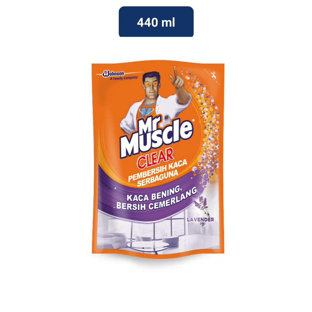 Mr. Muscle Glass Liquid Lavender Pouch 440 ml