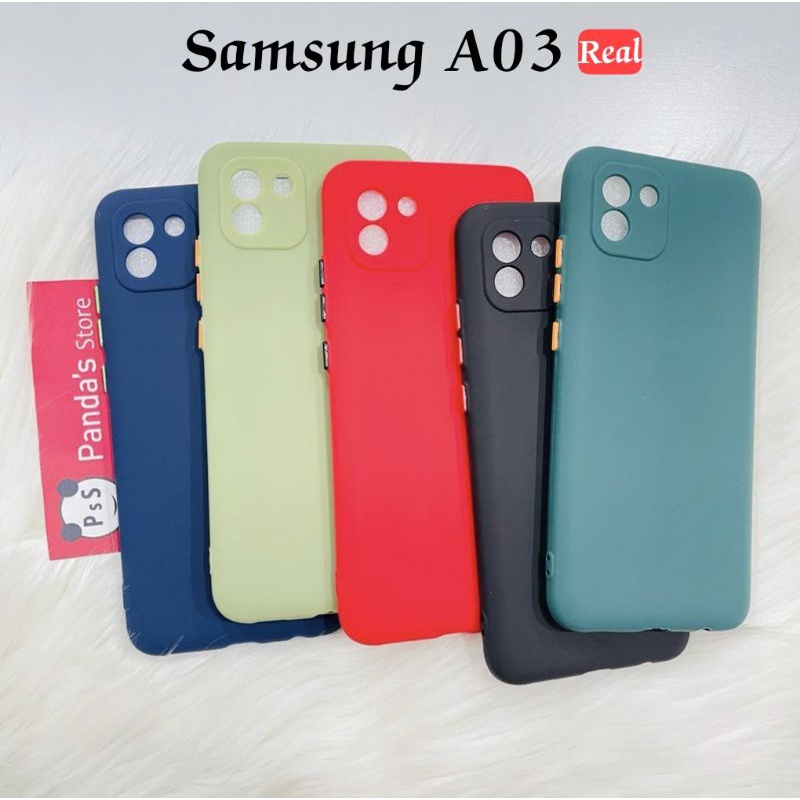 Case Samsung A03 ( Real 3 Lobang ) Babycase + Pelindung Kamera, Makaron Full Color (PsS)