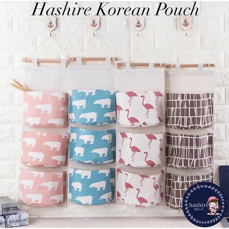 [HASHIRE] POUCH GANTUNG CANTIK MODEL KOREA RAK KAIN GANTUNG DI DINDING