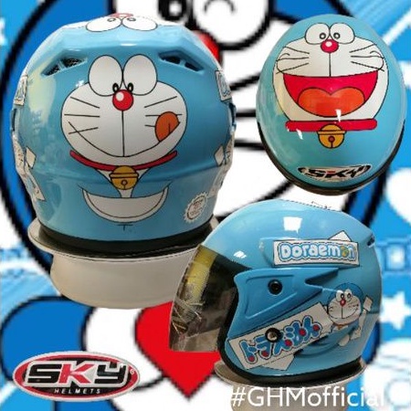 Helm Anak Murah usia 3 sampai 7 tahun SKY motif Karakter Doraemon SNI