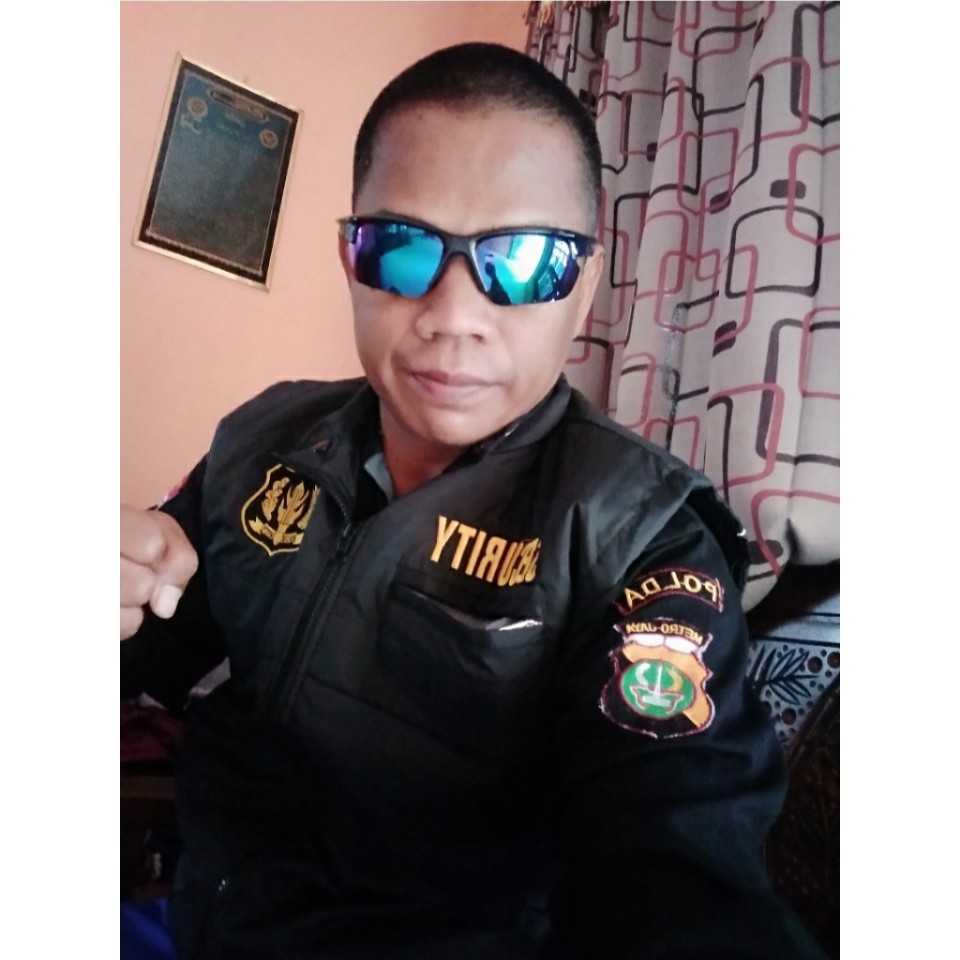 ROMPI SECURITY - ROMPI SECURITY HITAM PARASUT FULL BORDIR