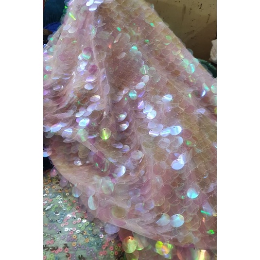 Kain sequin gradasi / bahan sequin seribu Payet / gradasi multi colour/ cocok untuk gaun, dress,dll