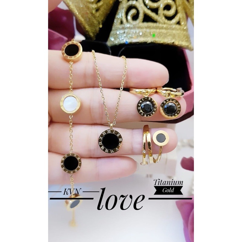 set perhiasan titanium anti karat