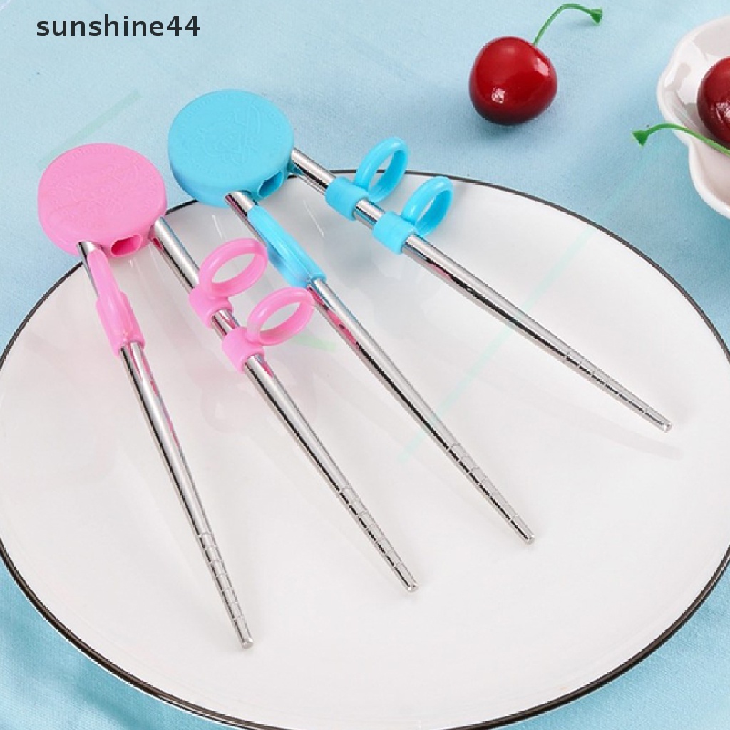 Sunshine Sumpit Stainless Steel Portable Dapat Dipakai Ulang Untuk Anak Belajar