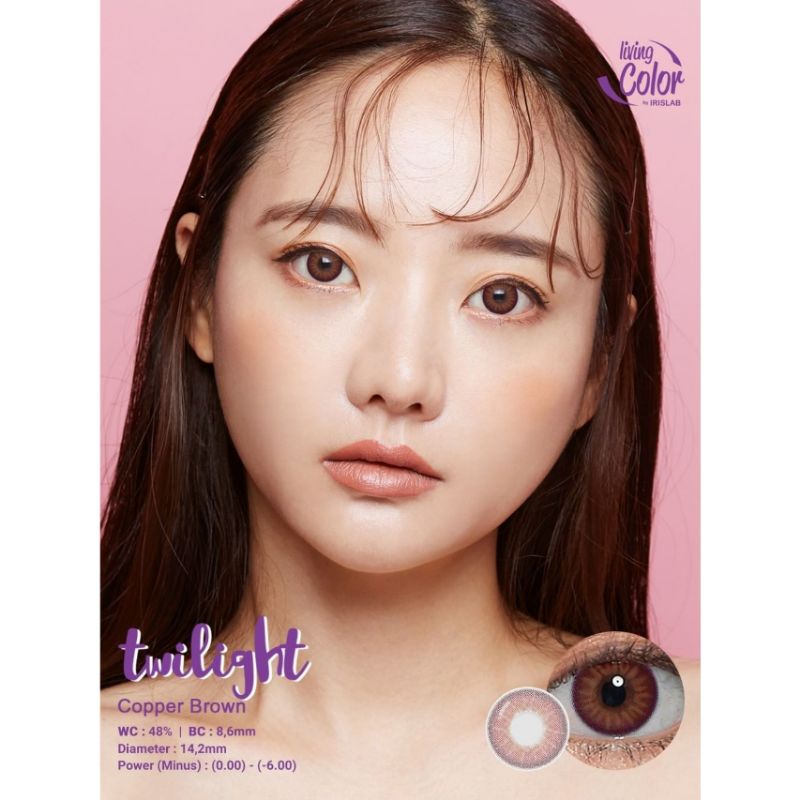 Softlens LIVING COLOR TWILIGHT 14.2 MM COPPER BROWN MINUS -0.50 S.D -6.00 by IRISLAB