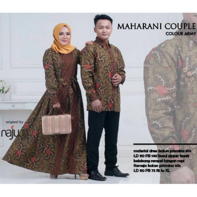 Couple batik gamis jumbo busui maharani batik solo asli batik kondangan gamis jumbo lengan panjang
