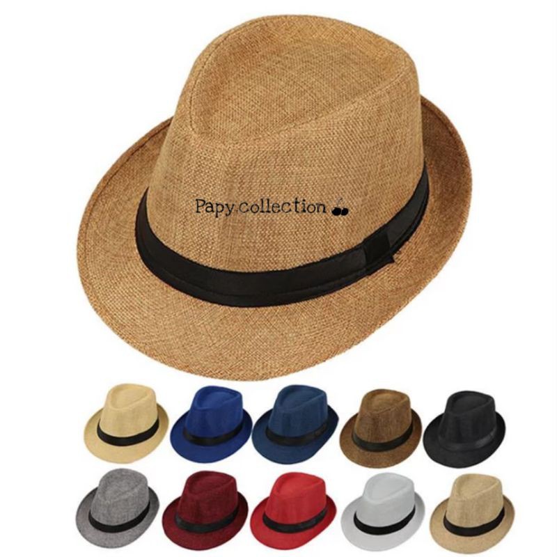 Topi Fedora Panama F1 / Fedora Hat Import / Topi fedora kain Halus