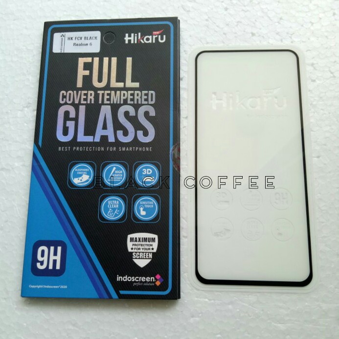 Tempered glass full realme 6 screen guard Hikaru FCV