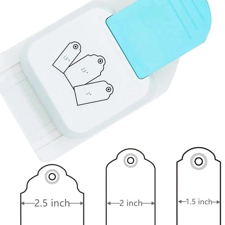 

[KODE GSBBN] Tag Puncher Bookmark Embossing Gift Hang Tag Paper Punch 3 size in 1