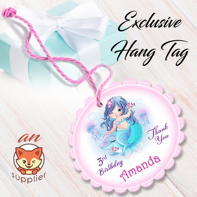 MERMAID 2-2 HANG TAG THANK YOU CARD ULTAH / ULANG TAHUN
