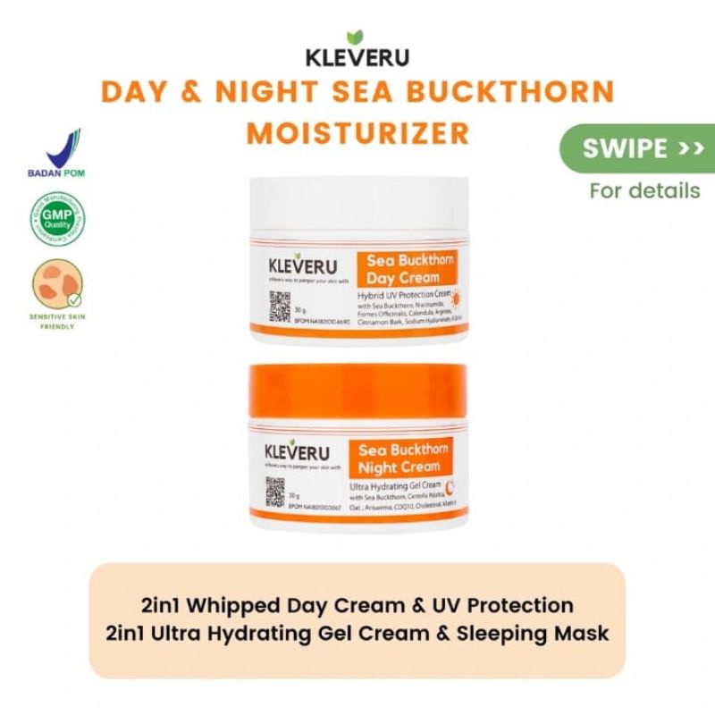 KLEVERU Day and Night Sea Buckthorn Moisturizer - Day and Night Cream