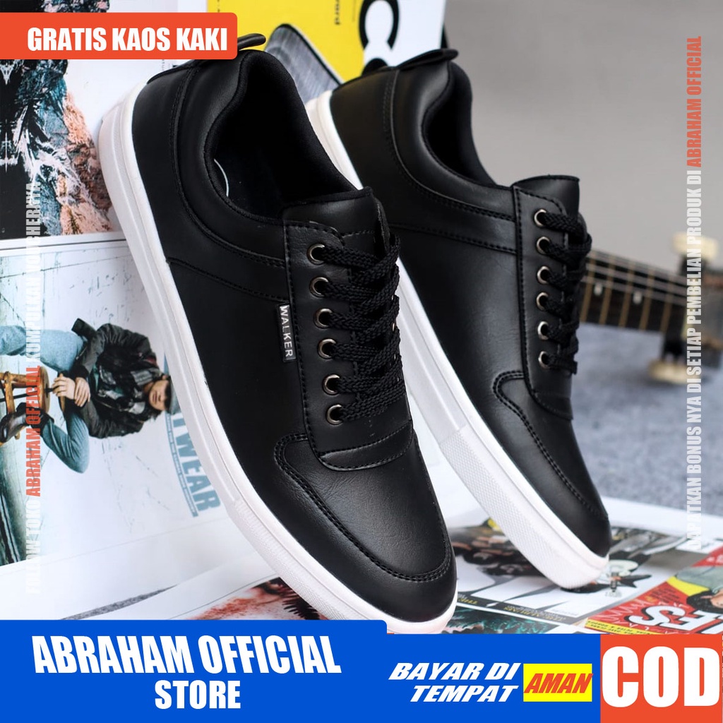 ABRHM x TIAGO Sepatu Kasual Pria Sepatu Pria Casual Sneakers Cowok/Cowo Ori Sepatu Casual Kulit Pu Sepatu Kerja Kantor Semi Formal Anti Slip Kuliah Kondangan Gaya keren Kekinian Murah Terlaris