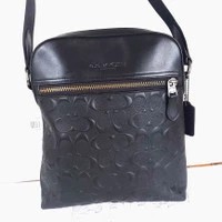 TAS PRIA BRANDED ORIGINAL - COACH HOUSTON SLING BAG BLACK EMBOSSED