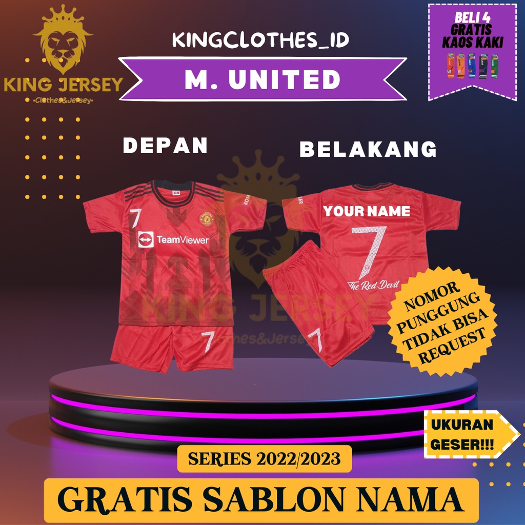 JERSEY BOLA MU 2022/2023 UNTUK ANAK ANAK 0-15 TAHUN KEATAS