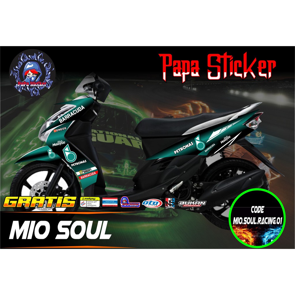 STRIPING MIO SOUL KARBU PETRONAS , Stiker list Motor Mio Soul Karbu,Sticker lis Mio Soul RACING 01