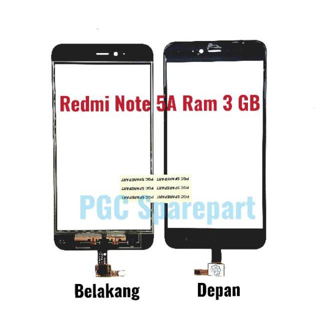 Original Touchscreen Xiaomi Redmi Note 5A - Note 5A Prime Ram 3GB - 2 Lubang Sensor -Layar Sentuh TS
