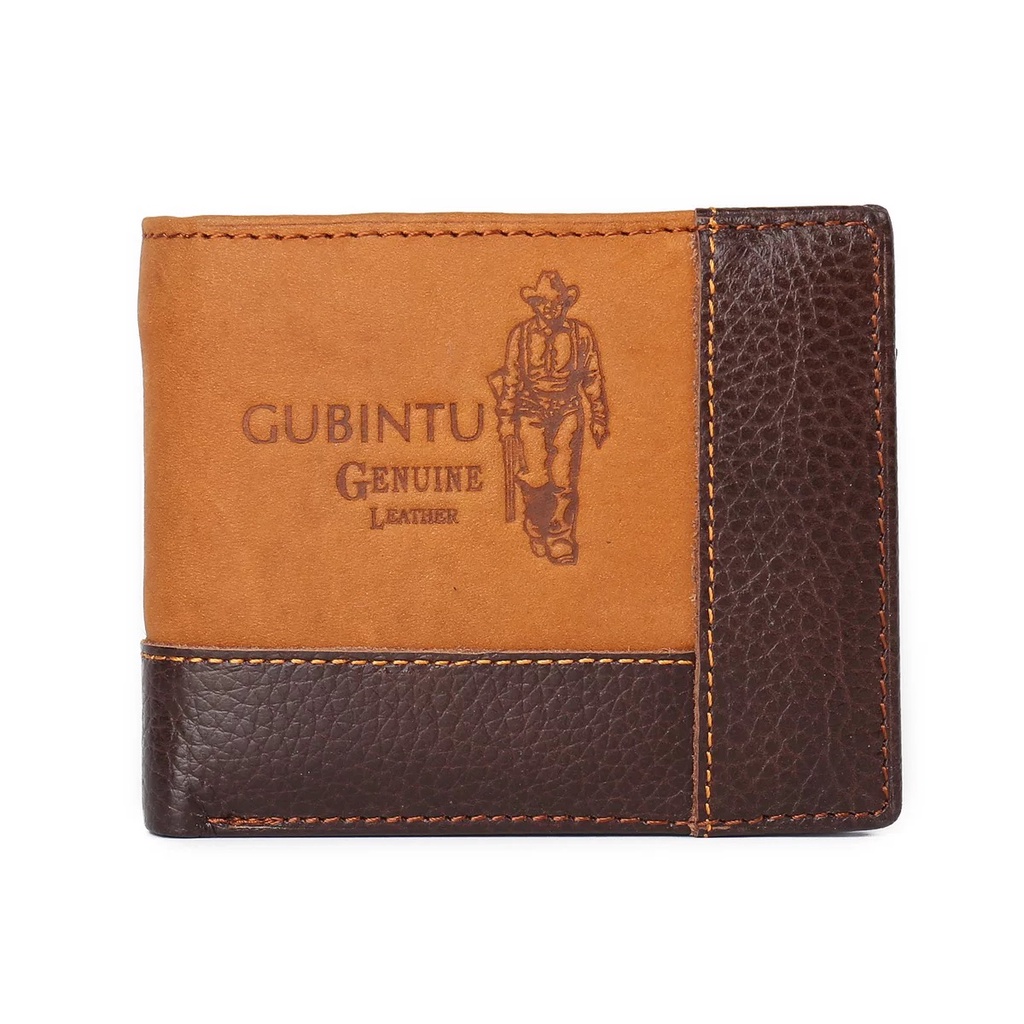 ORIGINAL GUBINTU 8042 DOMPET LIPAT PRIA KULIT ASLI DENGAN TEMPAT KOIN