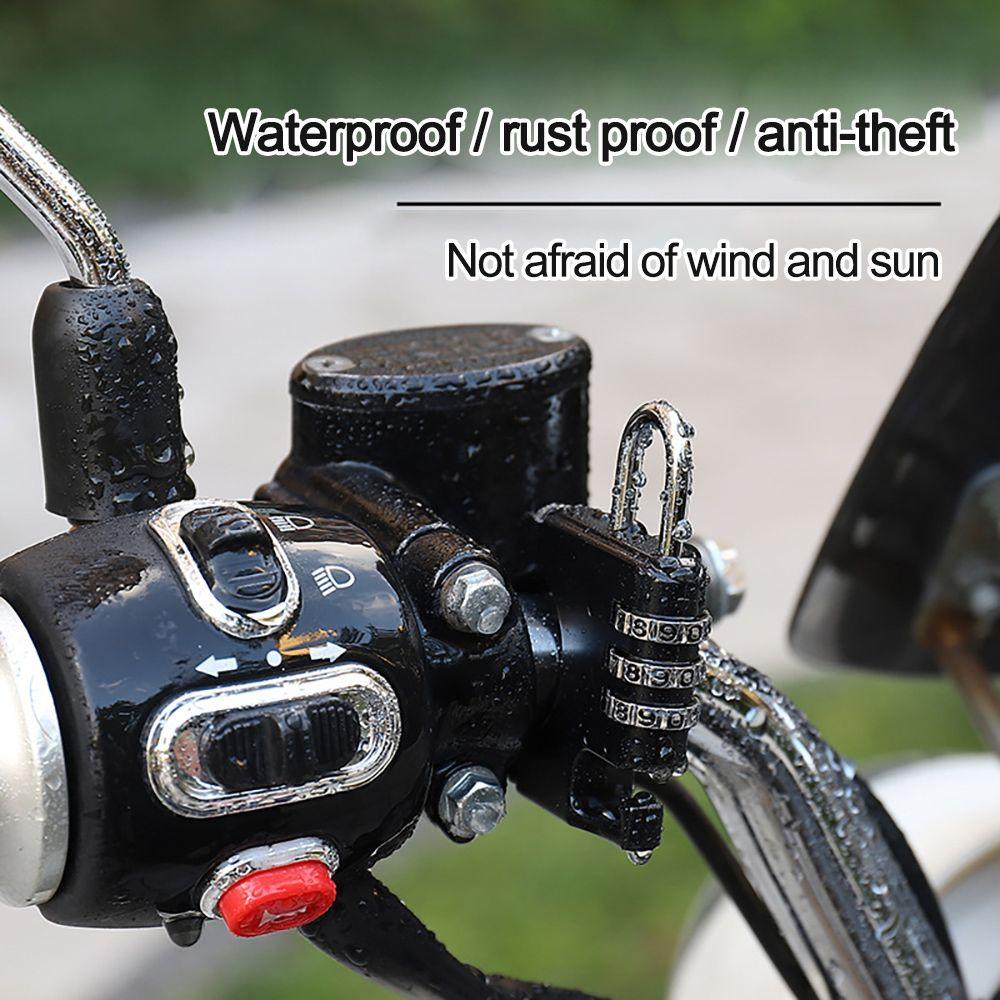 R-FLOWER Helm Password Lock Universal Waterproof Stang Tetap Keamanan Sepeda Listrik