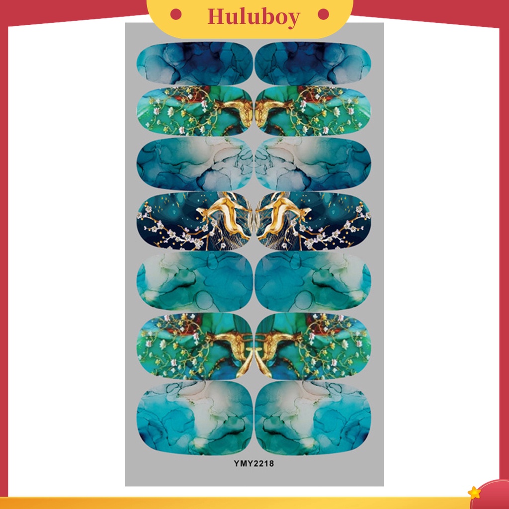 Huluboy Huluboy♡ Stiker Kuku Motif Marmer 12 Warna Untuk Nail Art