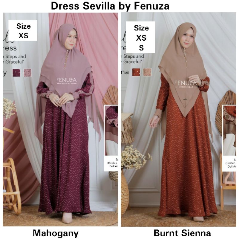 Dress Sevilla -Hanya Dress- Gamis Pesta Syari Cantik Florida crepe by Fenuza