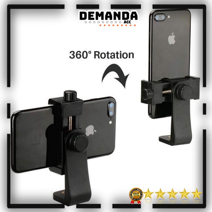 T HOLDER 360 Degree Universal U 1/4 Smartphone 360 Derajat Rotasi Tiktok Live HP Portrait Landscape Clamp Phone Mount Handphone