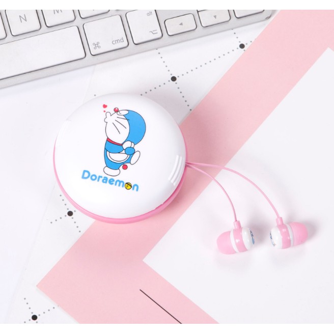 [L-15] / [L-23] Headset Earphone Karakter DORAEMON / Earphone + Wadah Headset DORAEMON Lucu