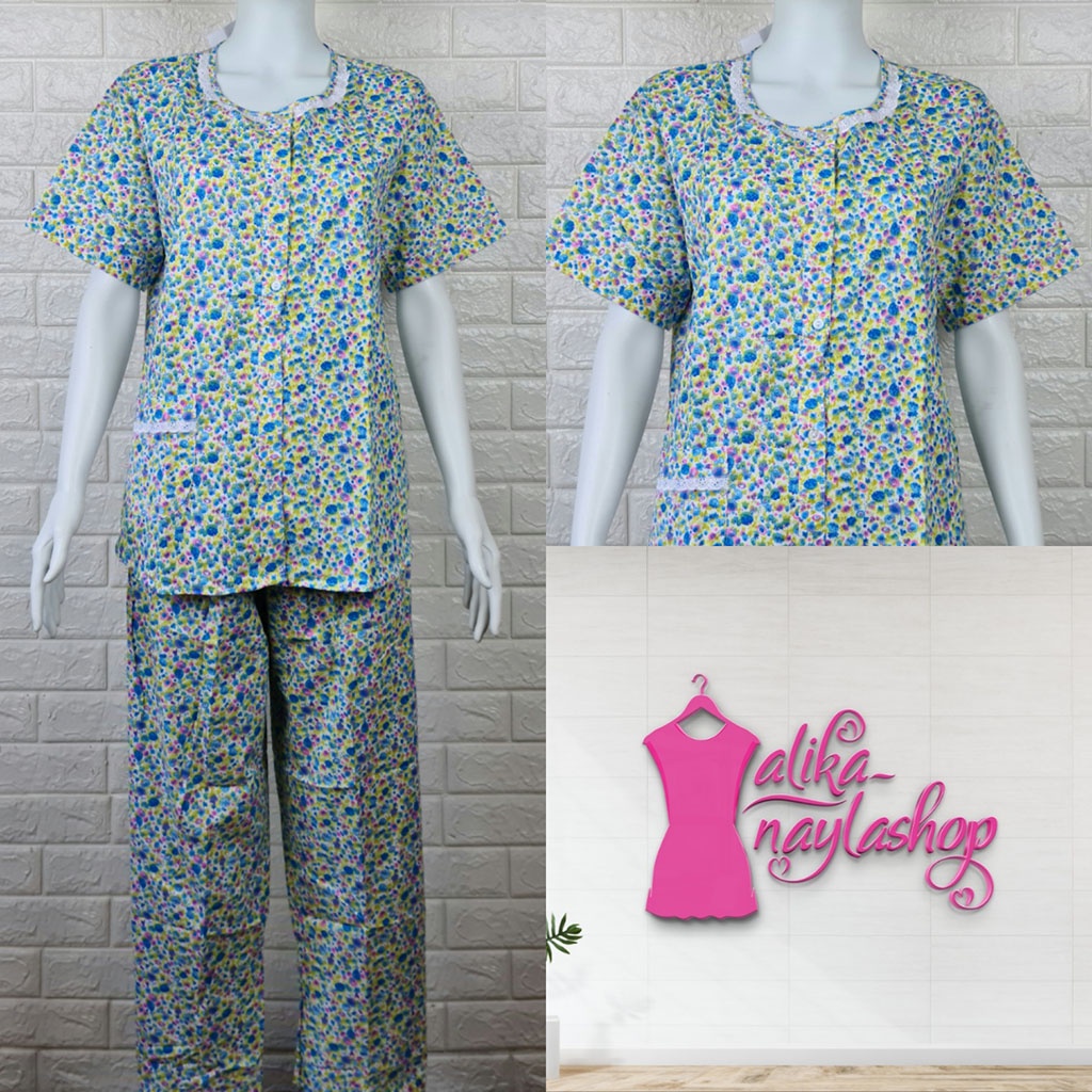 PIYAMA KATUN | HOKI & SHEILA STANDAR | LEBEL ORANGE | BAJU TIDUR | WANITA DEWASA-KODE    Z3
