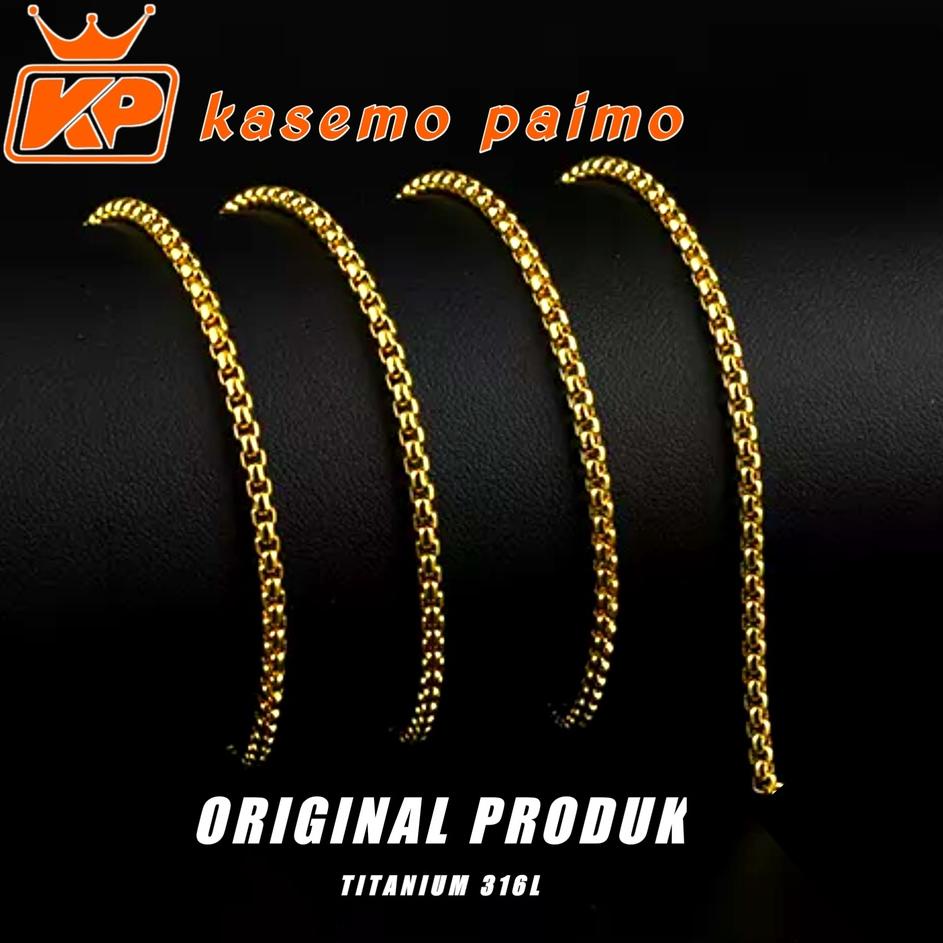 TGT.22Jn22ᶻ– Kalung Titanium Asli Rantai Rolo Gold Emas Perak Silver Anti Karat