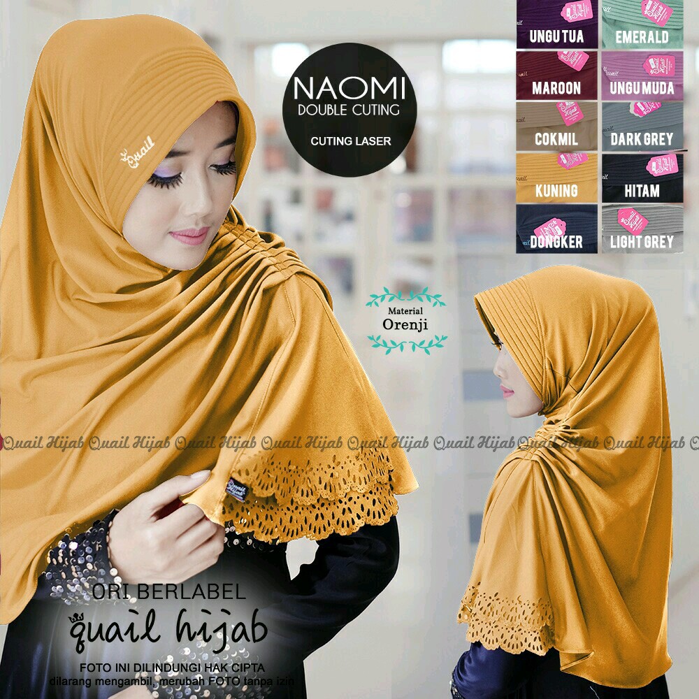 PROMO QUAIL | Naomi Hijab | JILBAB KHIMAR SYARI INSTANT BERGO PET ANTEM KERUDUNG by Quail Hijab